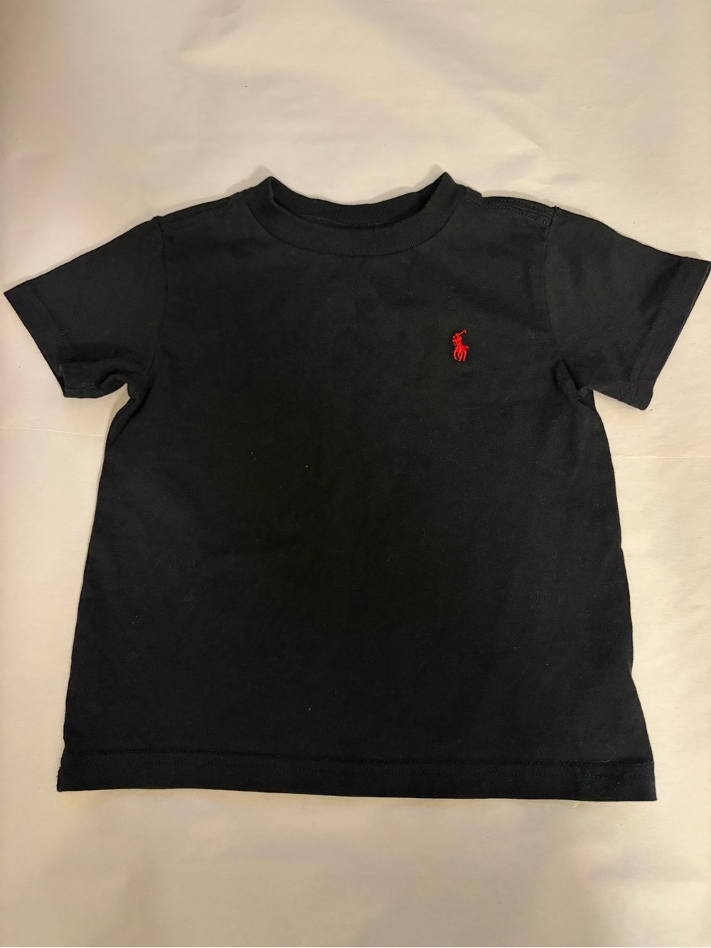 Polo by Ralph Lauren Kids Black Short-Sleeve Crew Tee with Red Pony